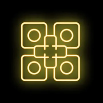 Neon glowing blockchain network on a black background Stock Illustration