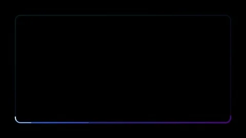 Neon glowing border frame with animated light trail overlay for digital Video stock 344863144