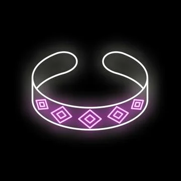 Neon glowing bracelet with geometric pattern Stock Illustration