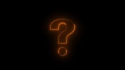 Neon glowing brown question mark icon animation in black background Stock-Footage 265529920
