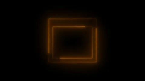 Neon glowing brown window computing icon animation in black background Stock Footage 265420203