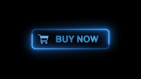 Neon glowing Buy now button animation on transparent background. Buy now button Stock Footage 313875147