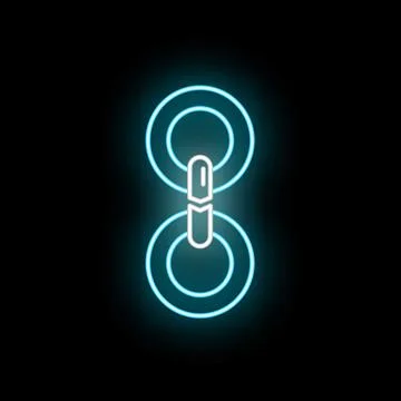 Neon glowing chain link icon symbolizing connection Stockillustratie