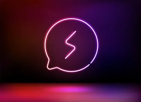 Neon glowing chat cloud icon. 3d vector illustration Stock Illustration