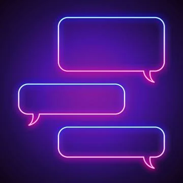 Neon Glowing Chat Template Stock Illustration