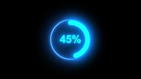 Neon glowing circle counting from 0 to 70 animation isolated on black background Stock Footage 319486337