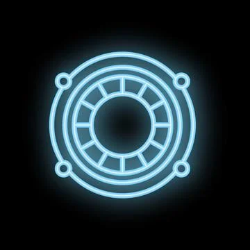 Neon glowing circle hud element interface design element Illustrazione stock