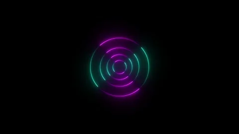 Neon glowing circle loading icon seamless loop animation. Neon pink and cya.. Stock-Footage 333725534