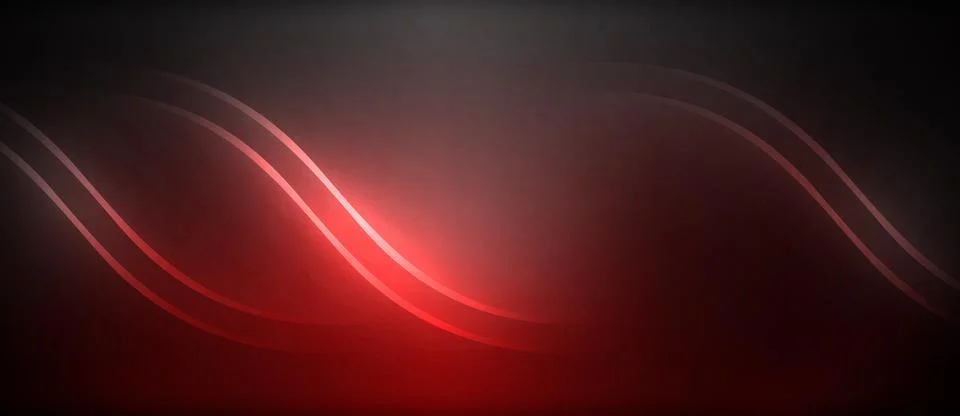 Neon glowing circle rays, light round lines in the dark, planet style neon wave Stock Illustration