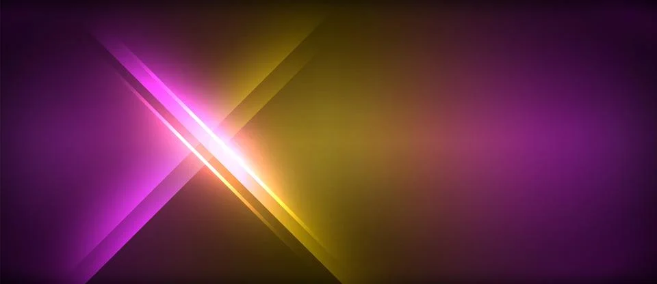 Neon glowing circle rays, light round lines in the dark, planet style neon wave Illustrazione stock