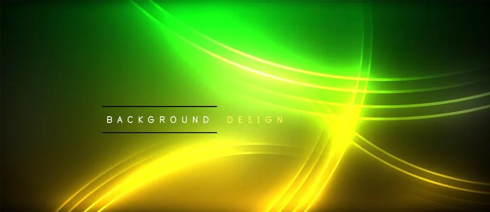 Neon glowing circle rays, light round lines in the dark, planet style neon wave Illustrazione stock