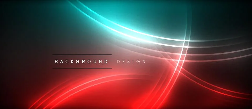 Neon glowing circle rays, light round lines in the dark, planet style neon wave 스톡 일러스트