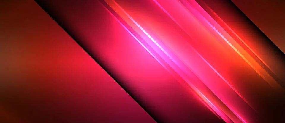 Neon glowing circle rays, light round lines in the dark, planet style neon wave Illustrazione stock