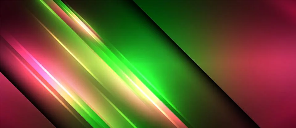 Neon glowing circle rays, light round lines in the dark, planet style neon wave Illustrazione stock