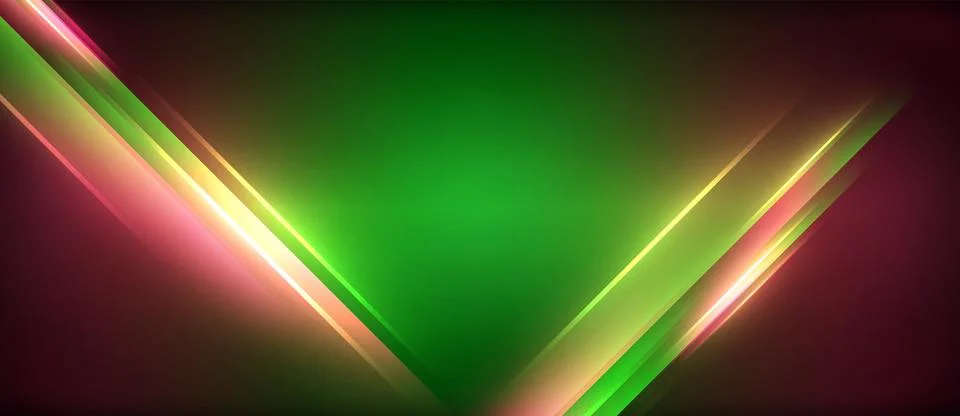 Neon glowing circle rays, light round lines in the dark, planet style neon wave Illustrazione stock