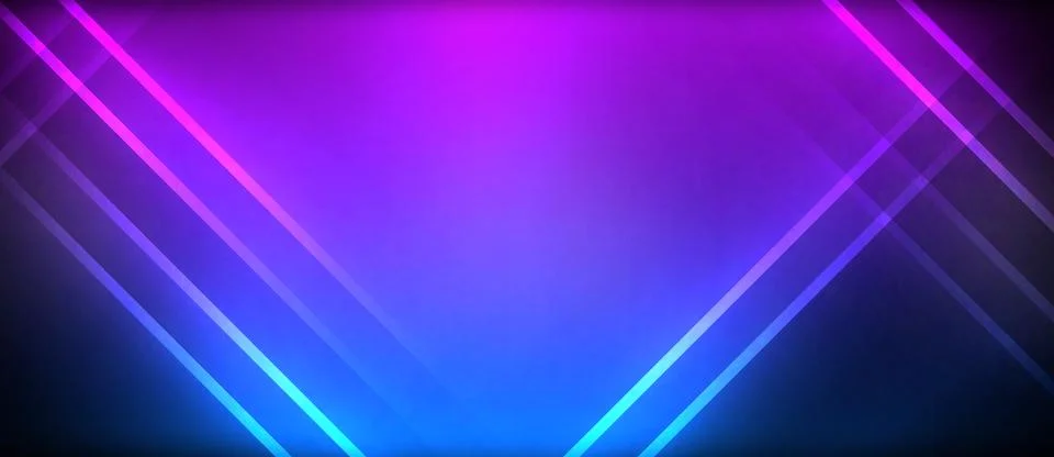Neon glowing circle rays, light round lines in the dark, planet style neon wave Illustrazione stock