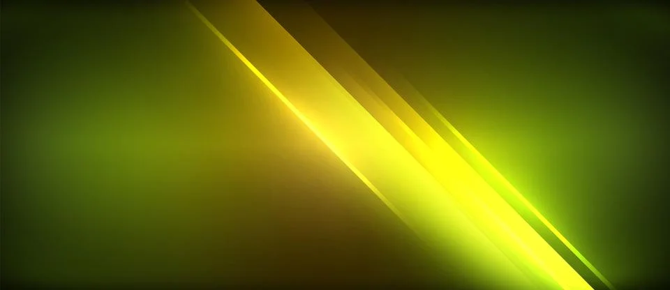 Neon glowing circle rays, light round lines in the dark, planet style neon wave Stock Illustration