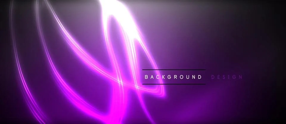 Neon glowing circle rays, light round lines in the dark, planet style neon wave Illustrazione stock