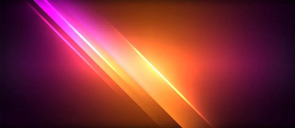 Neon glowing circle rays, light round lines in the dark, planet style neon wave Illustrazione stock
