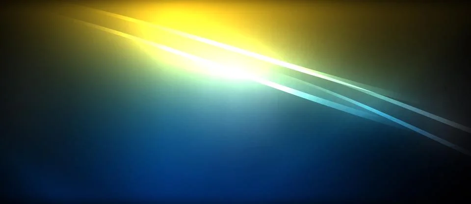 Neon glowing circle rays, light round lines in the dark, planet style neon wave Stock Illustration