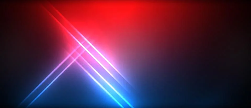 Neon glowing circle rays, light round lines in the dark, planet style neon wave Stock Illustration