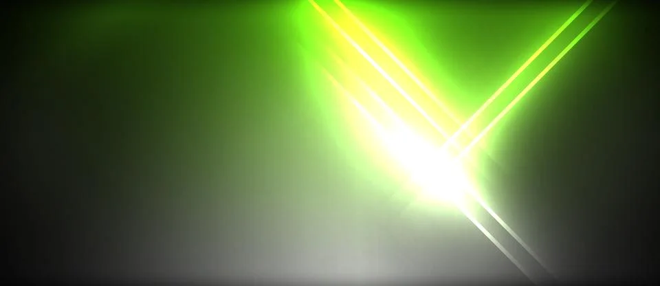 Neon glowing circle rays, light round lines in the dark, planet style neon wave Stock Illustration