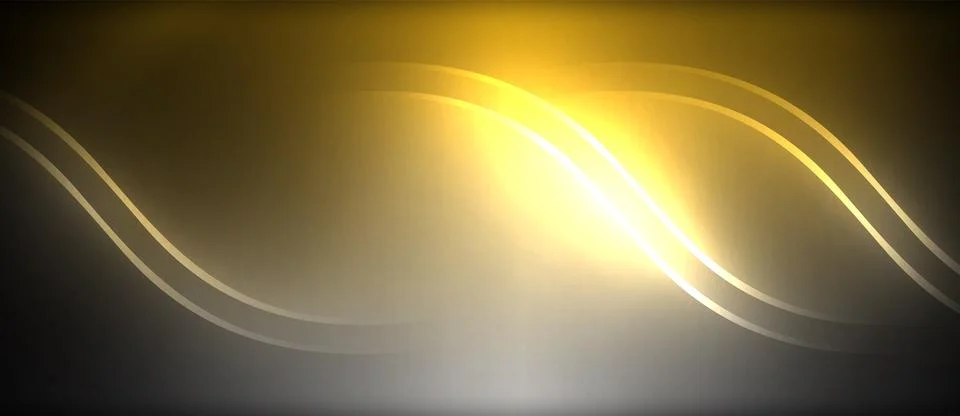 Neon glowing circle rays, light round lines in the dark, planet style neon wave Illustrazione stock