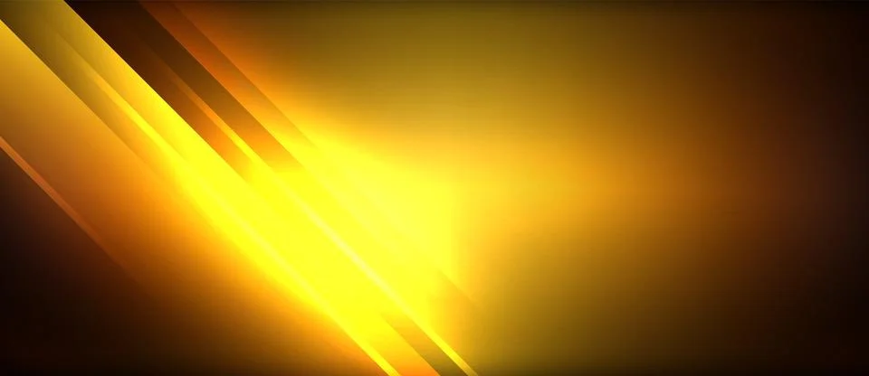 Neon glowing circle rays, light round lines in the dark, planet style neon wave Stock Illustration