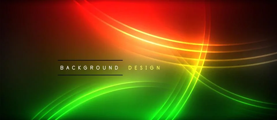 Neon glowing circle rays, light round lines in the dark, planet style neon wave Illustrazione stock