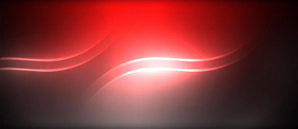 Neon glowing circle rays, light round lines in the dark, planet style neon wave Illustrazione stock