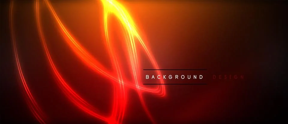 Neon glowing circle rays, light round lines in the dark, planet style neon wave Stock Illustration