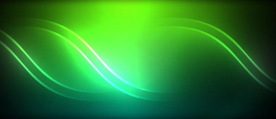 Neon glowing circle rays, light round lines in the dark, planet style neon wave Illustrazione stock