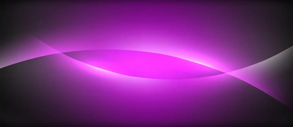 Neon glowing circle rays, light round lines in the dark, planet style neon wave Illustrazione stock