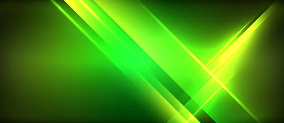 Neon glowing circle rays, light round lines in the dark, planet style neon wave Stock Illustration