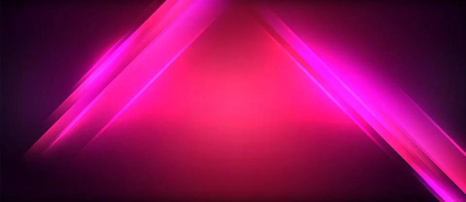Neon glowing circle rays, light round lines in the dark, planet style neon wave Stock Illustration