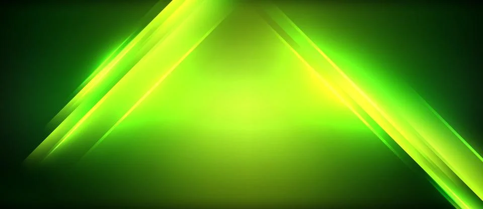 Neon glowing circle rays, light round lines in the dark, planet style neon wave Stock Illustration