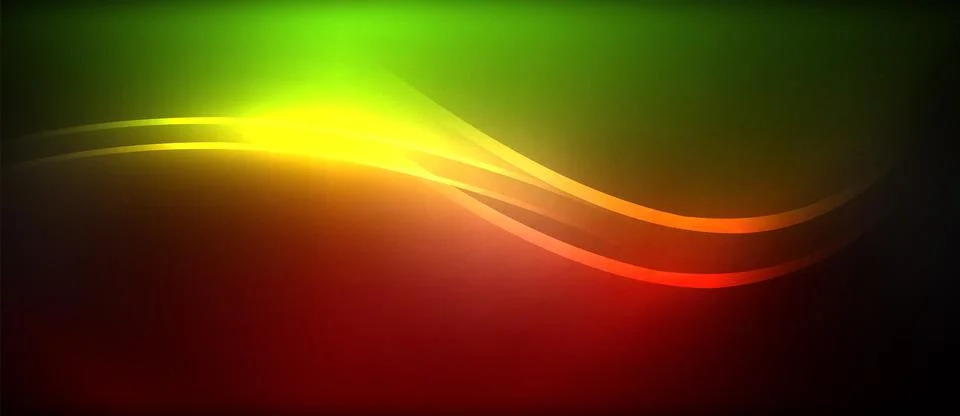 Neon glowing circle rays, light round lines in the dark, planet style neon wave Illustrazione stock