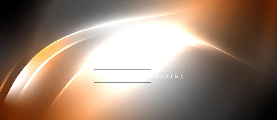 Neon glowing circle rays, light round lines in the dark, planet style neon wave Stock Illustration