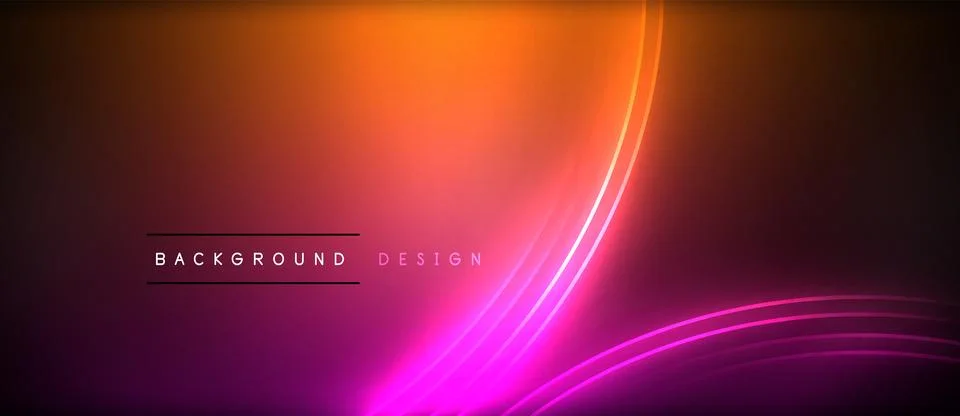 Neon glowing circle rays, light round lines in the dark, planet style neon wave Illustrazione stock