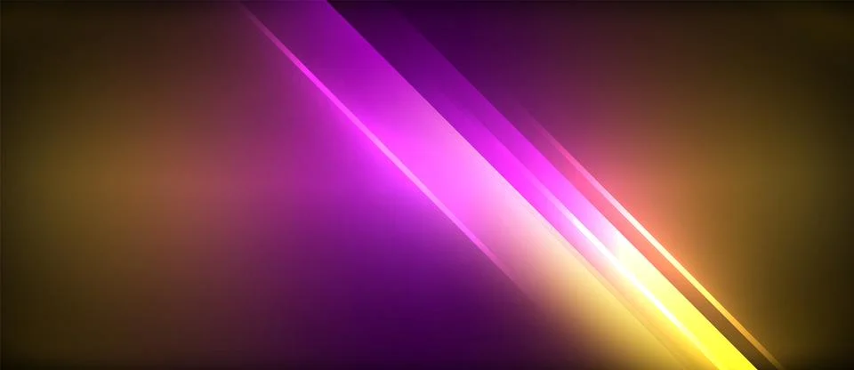 Neon glowing circle rays, light round lines in the dark, planet style neon wave Illustrazione stock