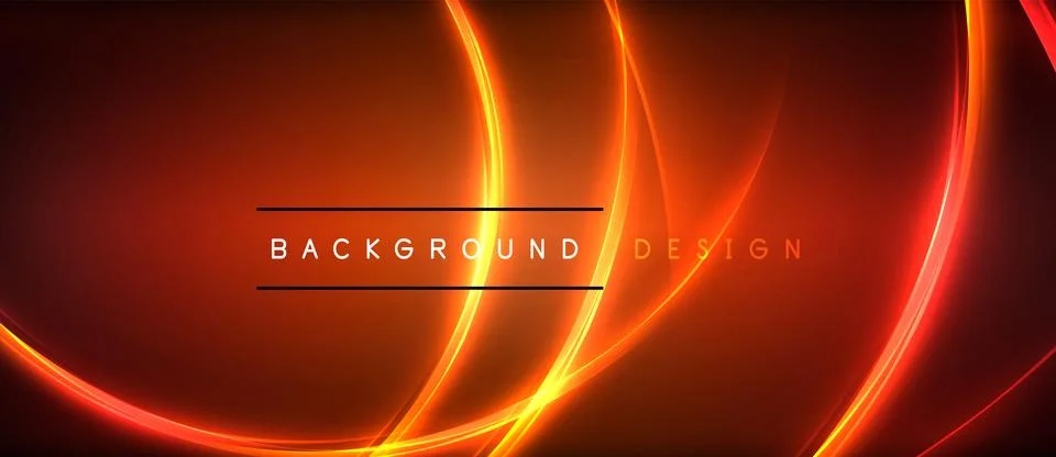 Neon glowing circle rays, light round lines in the dark, planet style neon wave Stock Illustration
