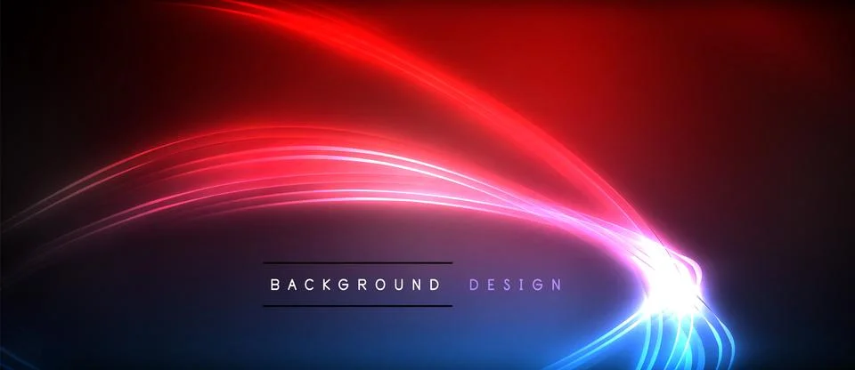 Neon glowing circle rays, light round lines in the dark, planet style neon wave Illustrazione stock