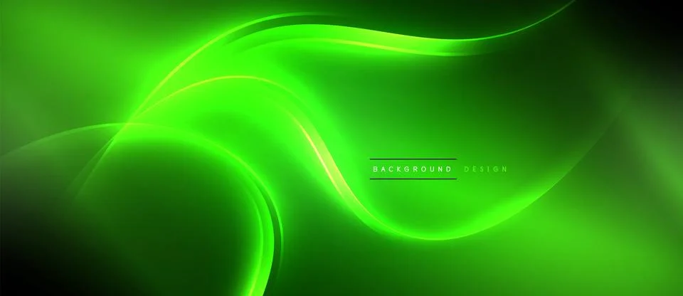 Neon glowing circle rays, light round lines in the dark, planet style neon wave Stock Illustration