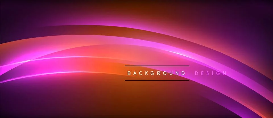 Neon glowing circle rays, light round lines in the dark, planet style neon wave Illustrazione stock