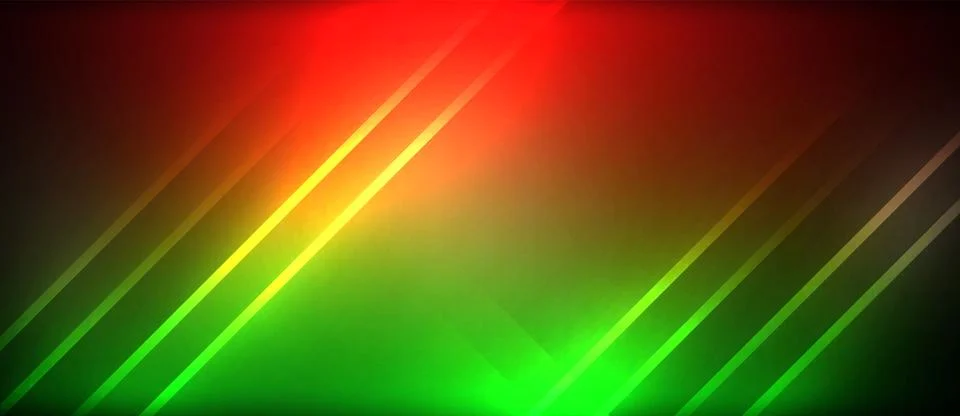 Neon glowing circle rays, light round lines in the dark, planet style neon wave Illustrazione stock