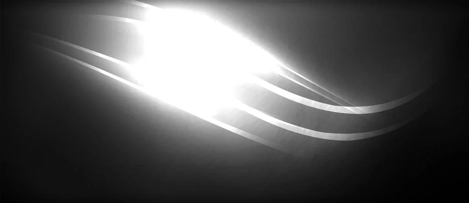 Neon glowing circle rays, light round lines in the dark, planet style neon wave Stock Illustration