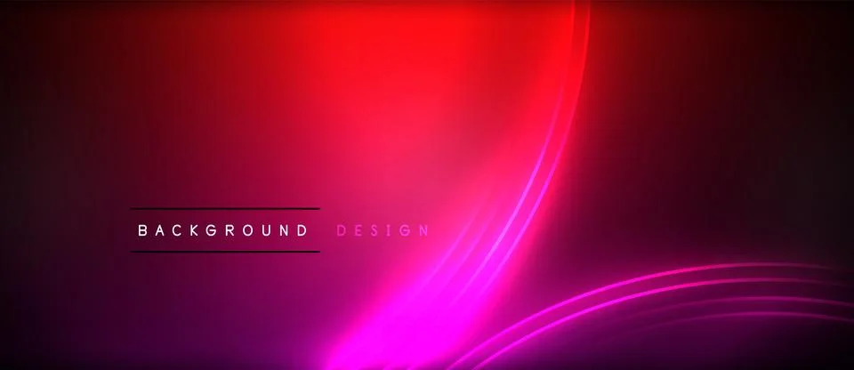 Neon glowing circle rays, light round lines in the dark, planet style neon wave Illustrazione stock