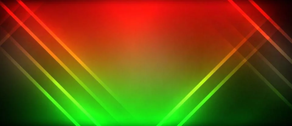 Neon glowing circle rays, light round lines in the dark, planet style neon wave Illustrazione stock