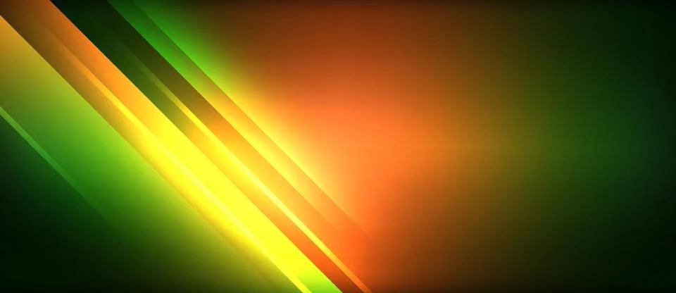 Neon glowing circle rays, light round lines in the dark, planet style neon wave Illustrazione stock