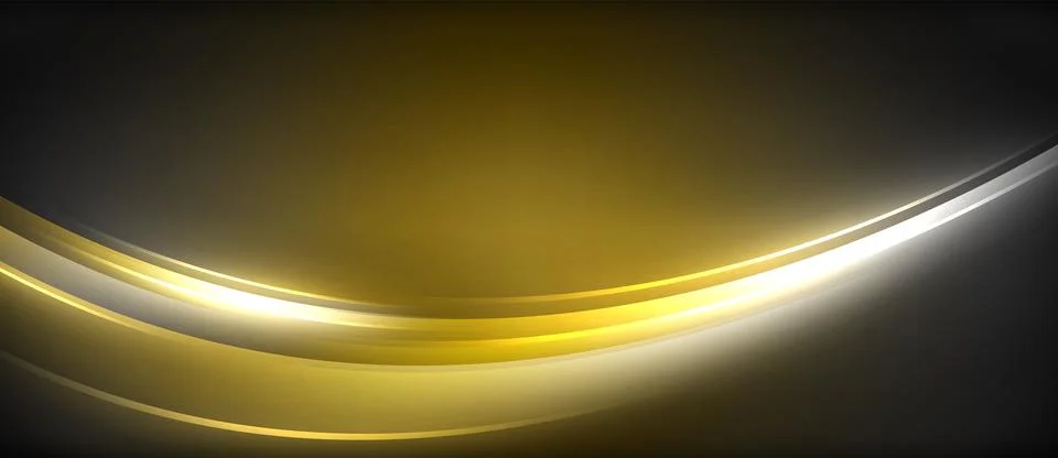 Neon glowing circle rays, light round lines in the dark, planet style neon wave Stock Illustration